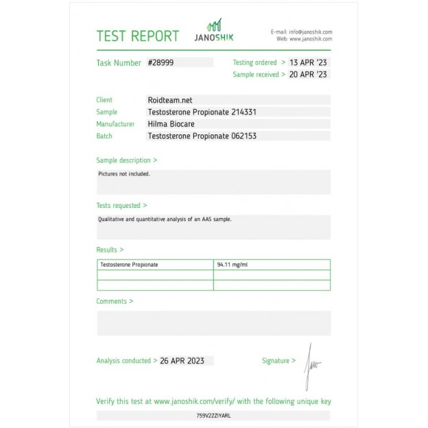 Testosterone Propionate 100 mg/ml by Hilma Biocare