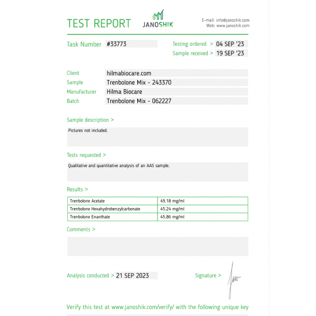 Trenbolone Mix 150 mg/ml by Hilma Biocare