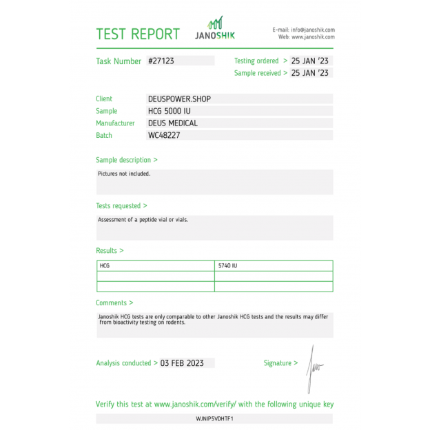 HCG by Deus Medical