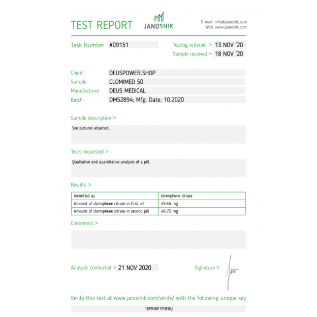 Clomimed 50 by Deus Medicals