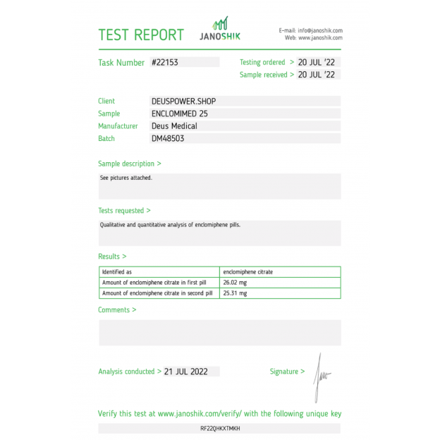 Enclomimed 25 by Deus Medicals