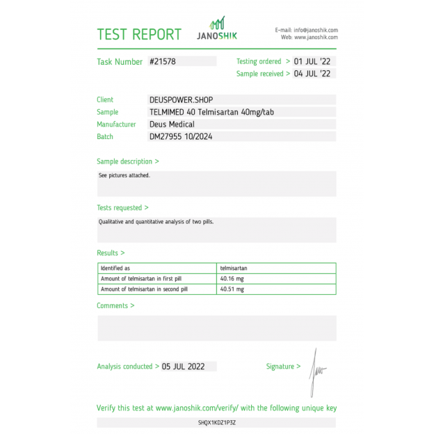 Telmimed 40  by Deus Medicals