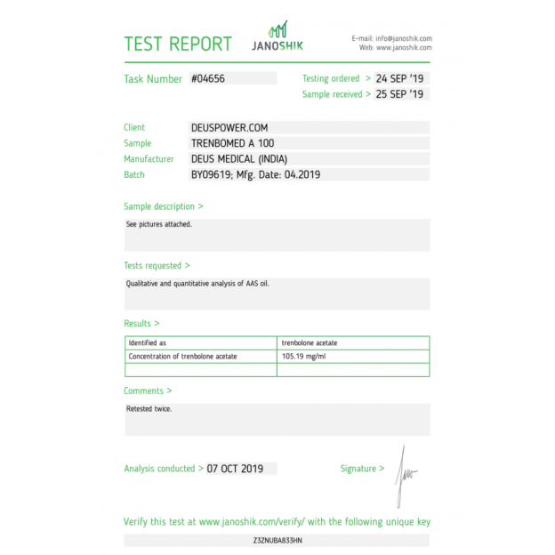 Trenbomed A 100 by Deus Medicals