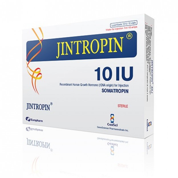 Jintropin 50 IU (5 vials of 10 IU +5 water+5syringes) by GeneScience Pharmaceuticals