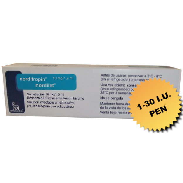 Norditropin Nordilet HGH Injection 10mg (30iu) Novo Nordisk Pack of 1.5ml/pen