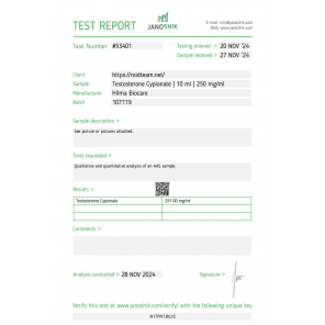 Testosterone Cypionate 250 mg/ml by Hilma Biocare