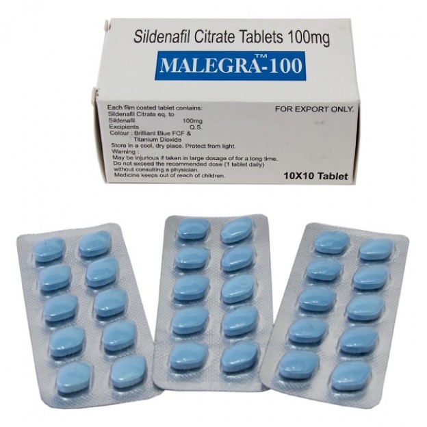 Malegra 100 mg (Sildenafil Citrate & Tadalafil) 30 Tablets