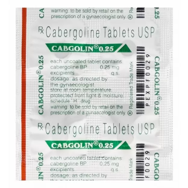 Cabgolin Cabergoline Oral tablets 0.25mg Sun Pharma Cabgolin Cabergoline Oral tablets 0.25mg Sun Pharma