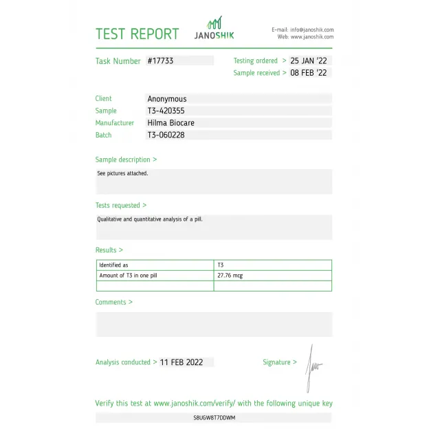 T3 Liothyronine Sodium by Hilma Biocare