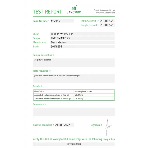 Enclomimed 25 by Deus Medicals Enclomimed 25 by Deus Medicals
