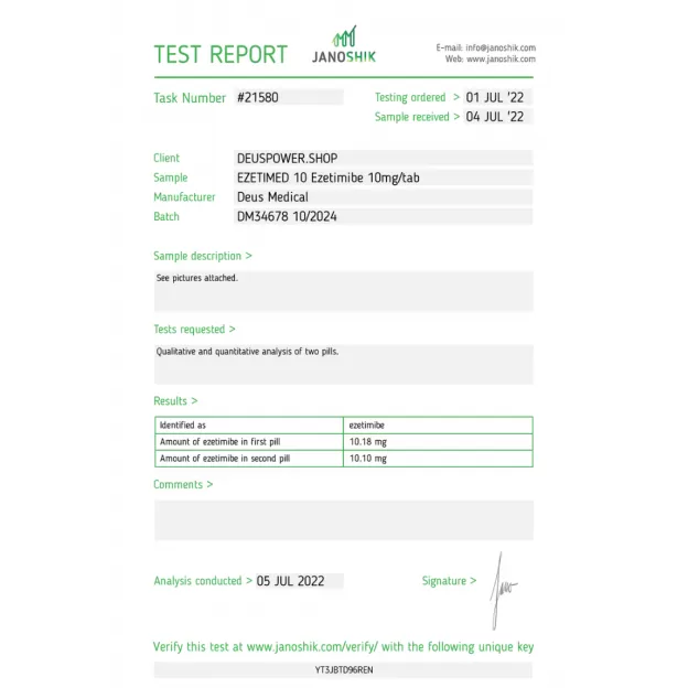 Ezetimed 10 by Deus Medicals Ezetimed 10 by Deus Medicals