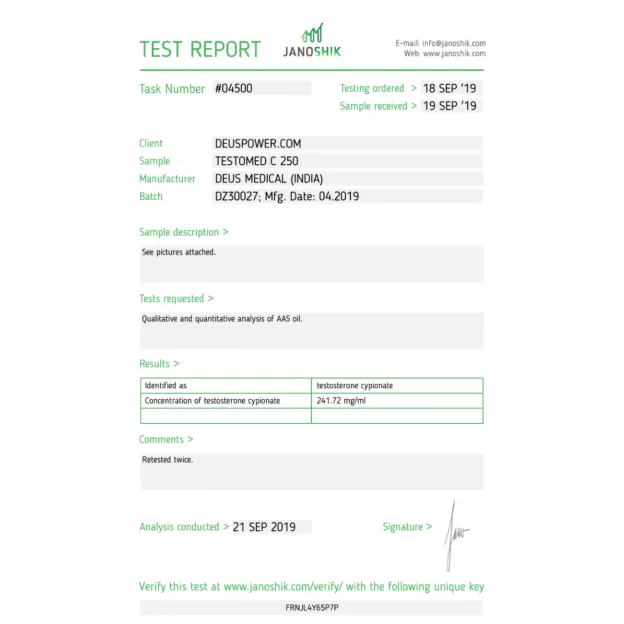 Testomed C 250 by Deus Medicals Testomed C 250 by Deus Medicals