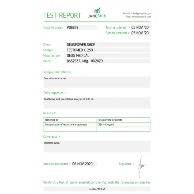 Testomed C 250 by Deus Medicals Testomed C 250 by Deus Medicals