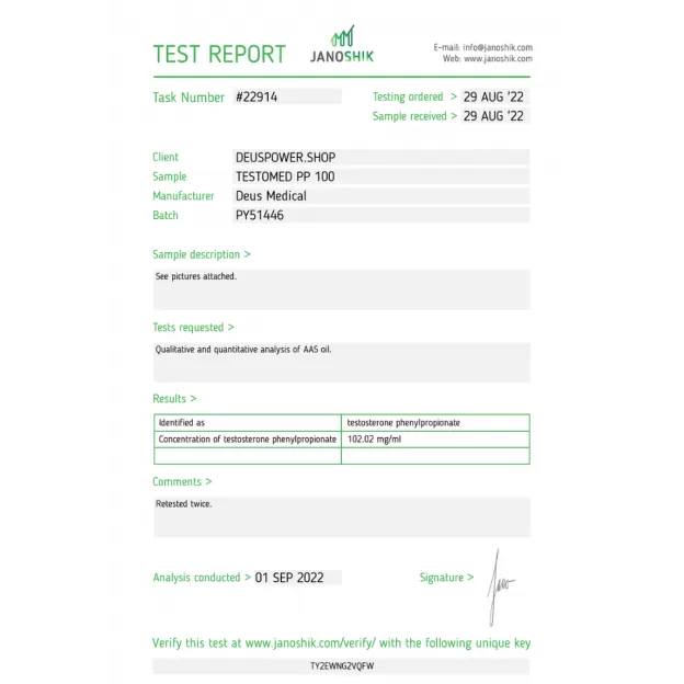 Testomed PP 100 by Deus Medicals Testomed PP 100 by Deus Medicals