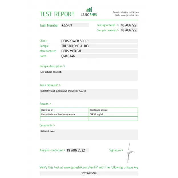 Trestolone A 100 by Deus Medicals Trestolone A 100 by Deus Medicals