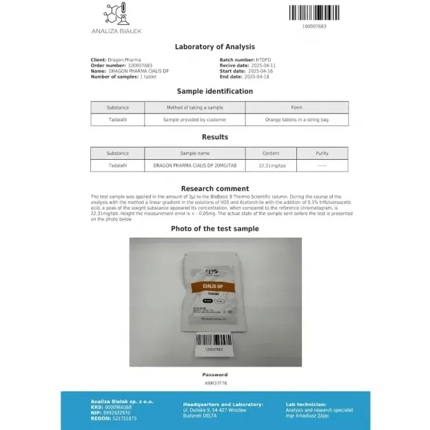 Cialis 20mg by Dragon Pharma Cialis 20mg by Dragon Pharma
