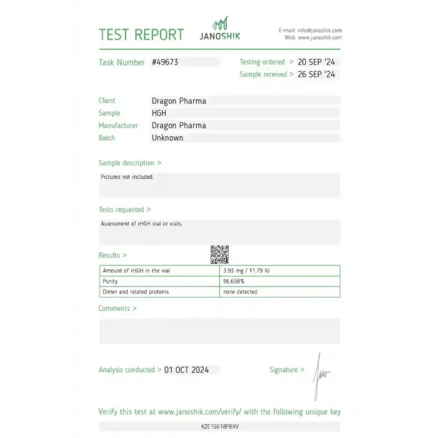 Dragontropin HGH 100 IU by Dragon Pharma