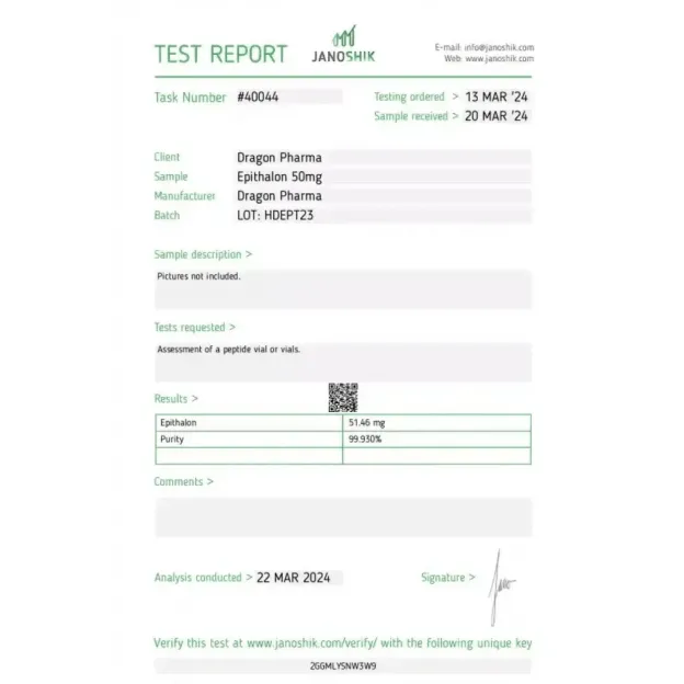 Epitalon 50mg by Dragon Pharma