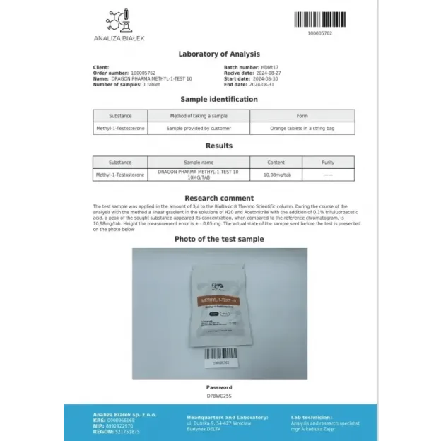 Methyl-1-Test 10 -100 tabs by Dragon Pharma Methyl-1-Test 10 -100 tabs by Dragon Pharma