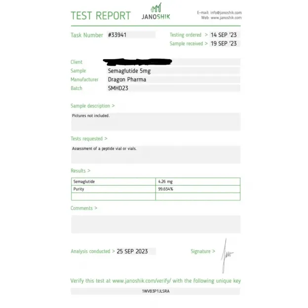 Semaglutide 5mg by Dragon Pharma