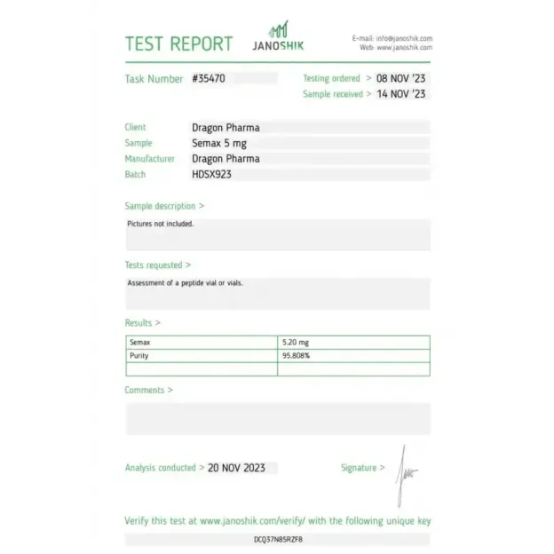 Semax 5mg by Dragon Pharma