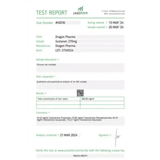 Sustanon 270 by Dragon Pharma