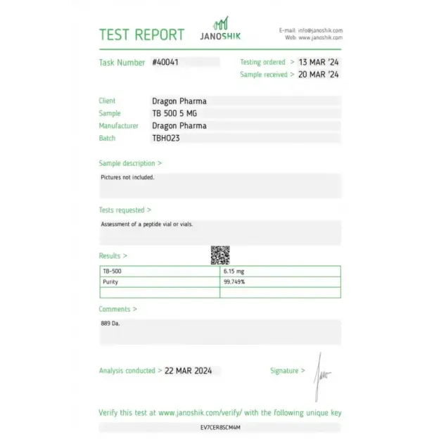 TB 500 5mg by Dragon Pharma TB 500 5mg by Dragon Pharma