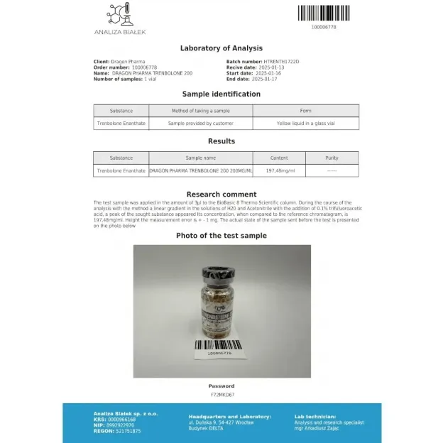 Trenbolone 200 by Dragon Pharma