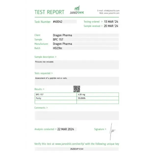 BPC 157 5mg by Dragon Pharma BPC 157 5mg by Dragon Pharma