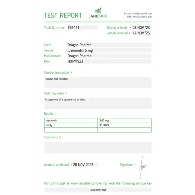 Ipamorelin 5mg by Dragon Pharma